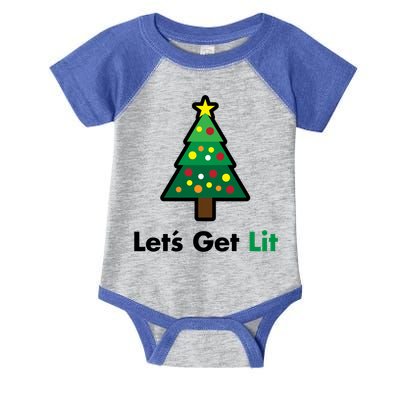 Let's Get Lit Funny Christmas Ing Xmas Lights Funny Gift Infant Baby Jersey Bodysuit
