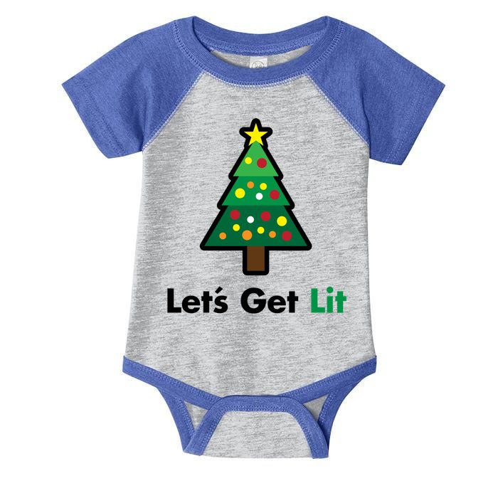 Let's Get Lit Funny Christmas Ing Xmas Lights Funny Gift Infant Baby Jersey Bodysuit