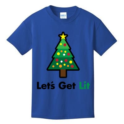 Let's Get Lit Funny Christmas Ing Xmas Lights Funny Gift Kids T-Shirt