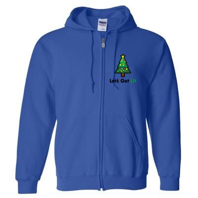 Let's Get Lit Funny Christmas Ing Xmas Lights Funny Gift Full Zip Hoodie
