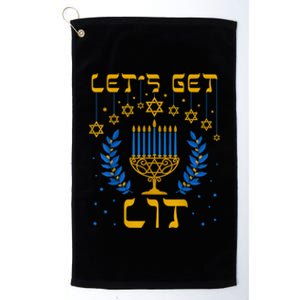 Let's Get Lit Hanukkah Shirt Jeworah Jewish Chanukkah Platinum Collection Golf Towel