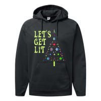 LetS Get Lit Adult Funny Christmas Performance Fleece Hoodie