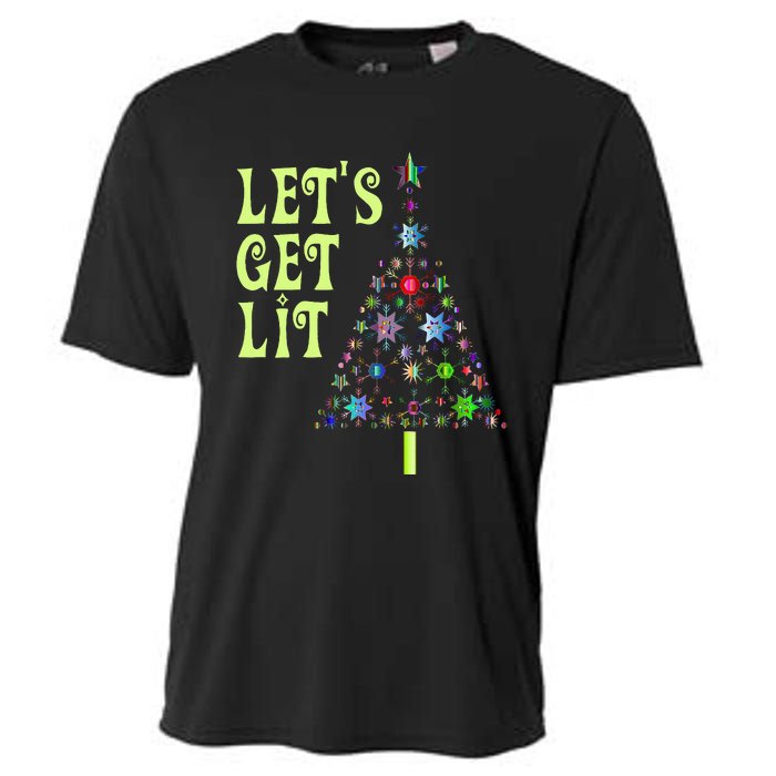 LetS Get Lit Adult Funny Christmas Cooling Performance Crew T-Shirt