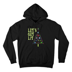 LetS Get Lit Adult Funny Christmas Hoodie