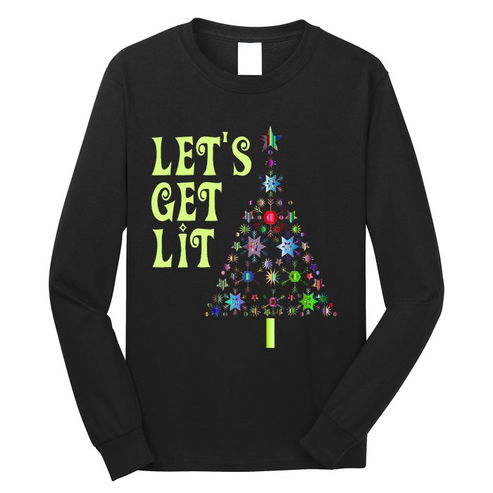 LetS Get Lit Adult Funny Christmas Long Sleeve Shirt