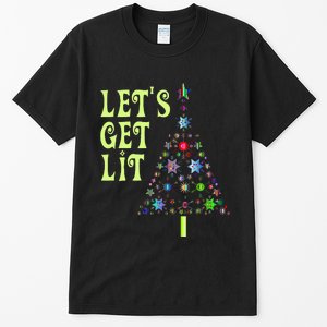 LetS Get Lit Adult Funny Christmas Tall T-Shirt