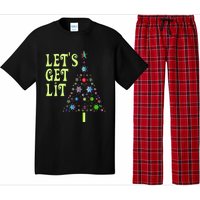 LetS Get Lit Adult Funny Christmas Pajama Set