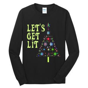 LetS Get Lit Adult Funny Christmas Tall Long Sleeve T-Shirt