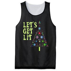 LetS Get Lit Adult Funny Christmas Mesh Reversible Basketball Jersey Tank