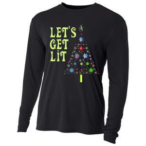 LetS Get Lit Adult Funny Christmas Cooling Performance Long Sleeve Crew