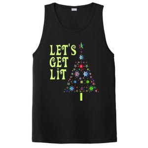 LetS Get Lit Adult Funny Christmas PosiCharge Competitor Tank