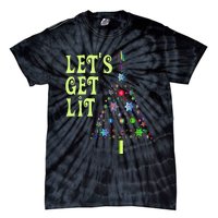 LetS Get Lit Adult Funny Christmas Tie-Dye T-Shirt