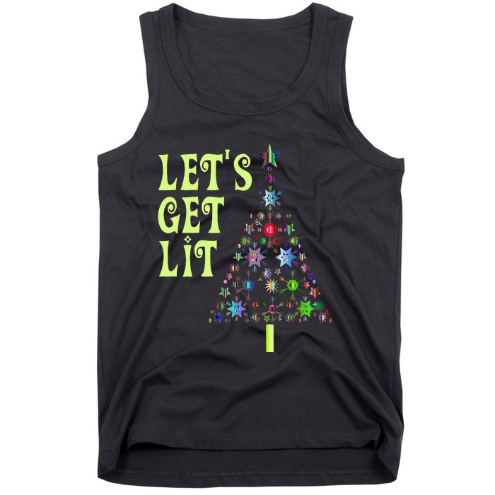 LetS Get Lit Adult Funny Christmas Tank Top