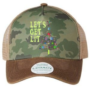 LetS Get Lit Adult Funny Christmas Legacy Tie Dye Trucker Hat