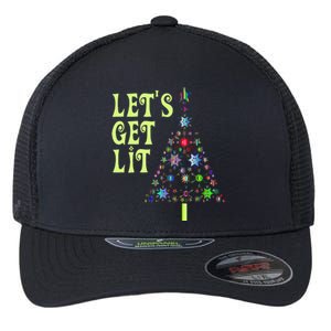 LetS Get Lit Adult Funny Christmas Flexfit Unipanel Trucker Cap