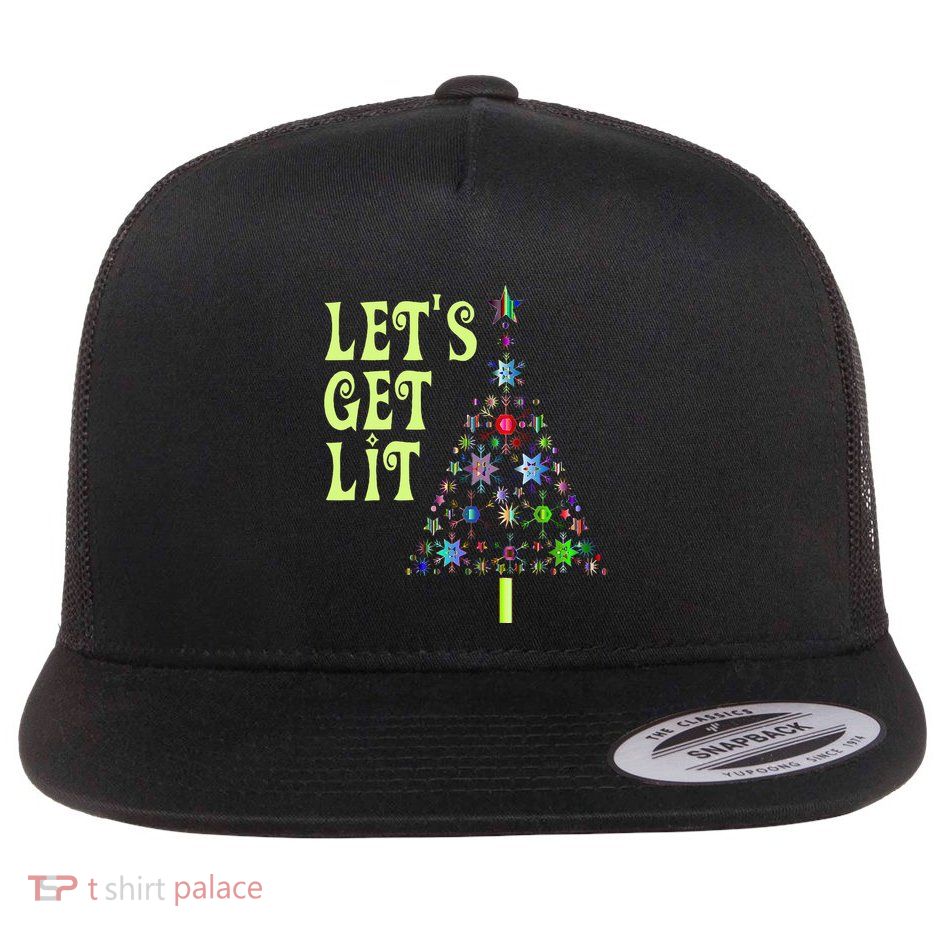 LetS Get Lit Adult Funny Christmas Flatbill Hat