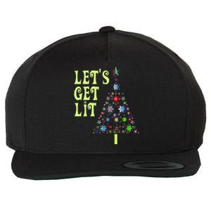 LetS Get Lit Adult Funny Christmas Wool Snapback Cap