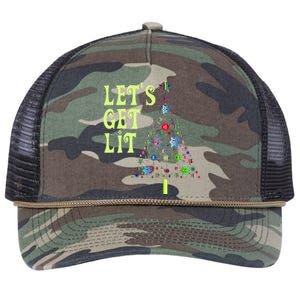 LetS Get Lit Adult Funny Christmas Retro Rope Trucker Hat Cap