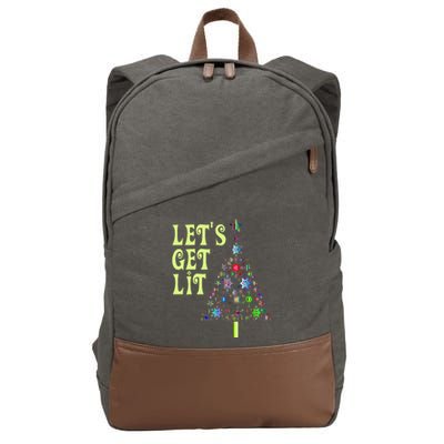 LetS Get Lit Adult Funny Christmas Cotton Canvas Backpack