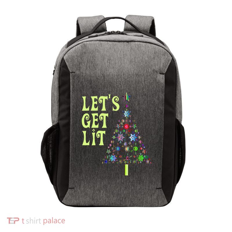 LetS Get Lit Adult Funny Christmas Vector Backpack