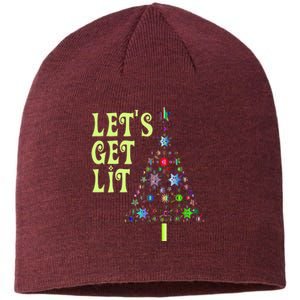 LetS Get Lit Adult Funny Christmas Sustainable Beanie