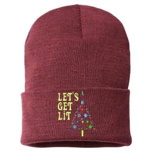 LetS Get Lit Adult Funny Christmas Sustainable Knit Beanie