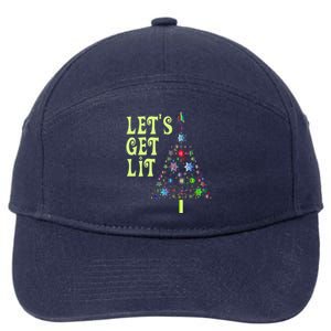 LetS Get Lit Adult Funny Christmas 7-Panel Snapback Hat