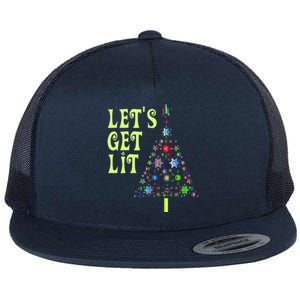 LetS Get Lit Adult Funny Christmas Flat Bill Trucker Hat