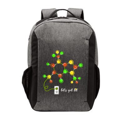 LetS Get Lit Christmas Funny Gift Caffeine Molecule Gift Vector Backpack