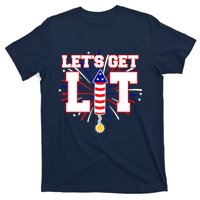 Let's Get Lit Cute Fireworks Funny Fourth of July T-Shirt