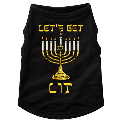 Lets Get Lit Chanukah Happy Hanukkah Funny Menorah Jewish Doggie Tank