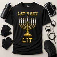 Lets Get Lit Chanukah Happy Hanukkah Funny Menorah Jewish Performance Shirt
