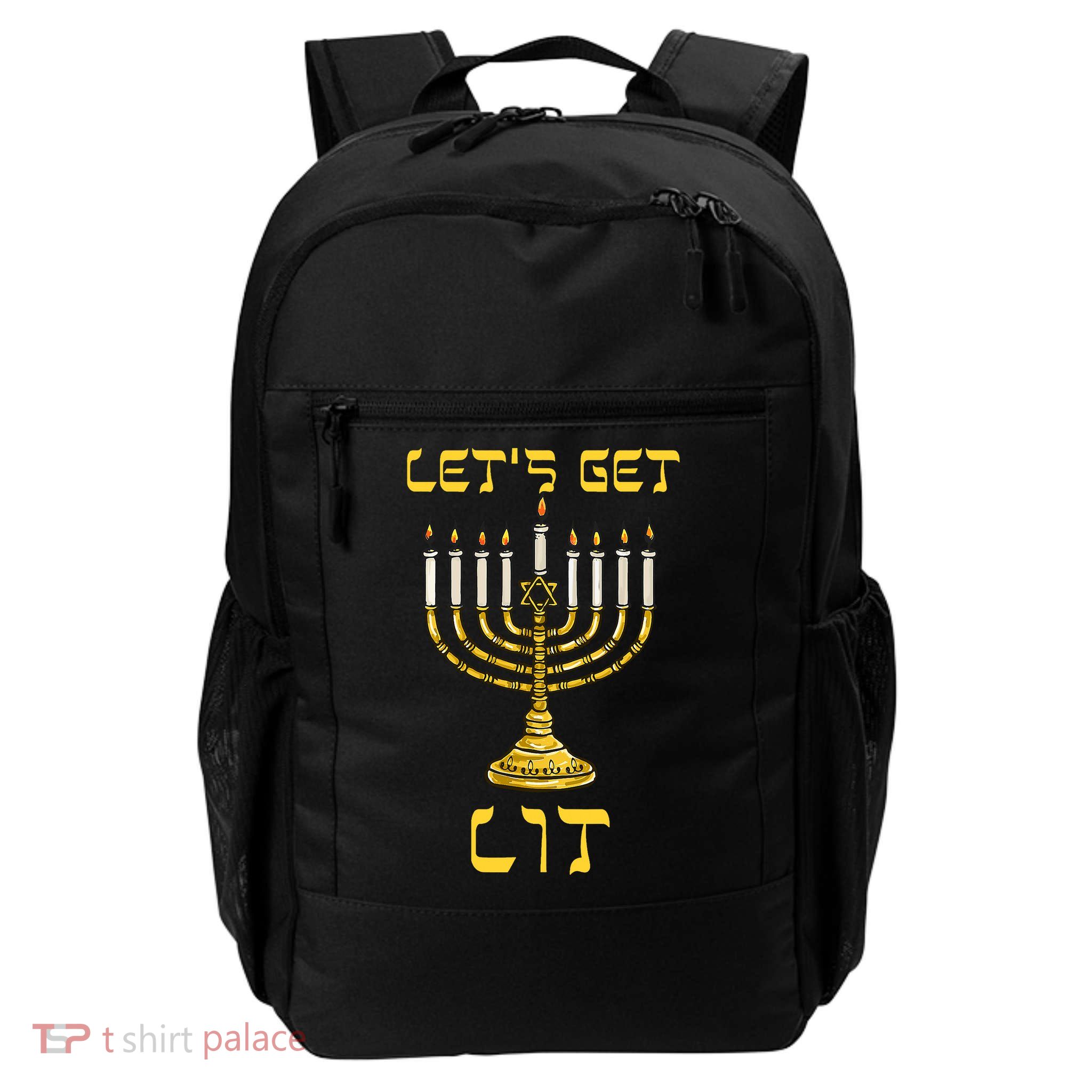 Lets Get Lit Chanukah Happy Hanukkah Funny Menorah Jewish Backpack