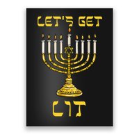 Lets Get Lit Chanukah Happy Hanukkah Funny Menorah Jewish Poster