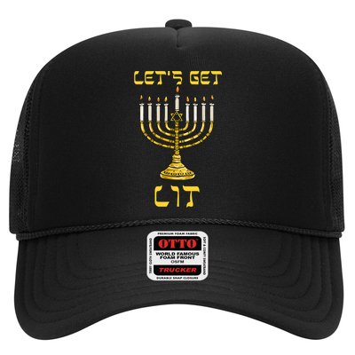 Lets Get Lit Chanukah Happy Hanukkah Funny Menorah Jewish Trucker Hat