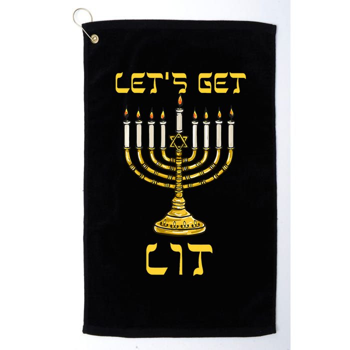 Lets Get Lit Chanukah Happy Hanukkah Funny Menorah Jewish Golf Towel
