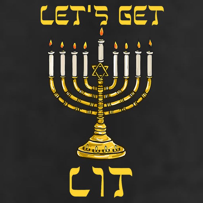 Lets Get Lit Chanukah Happy Hanukkah Funny Menorah Jewish Golf Towel