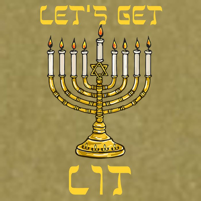 Lets Get Lit Chanukah Happy Hanukkah Funny Menorah Jewish Garment-Dyed Women's Muscle Tee