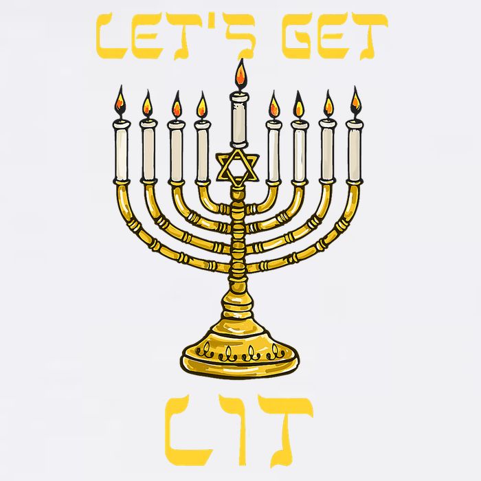 Lets Get Lit Chanukah Happy Hanukkah Funny Menorah Jewish Garment-Dyed Sweatshirt