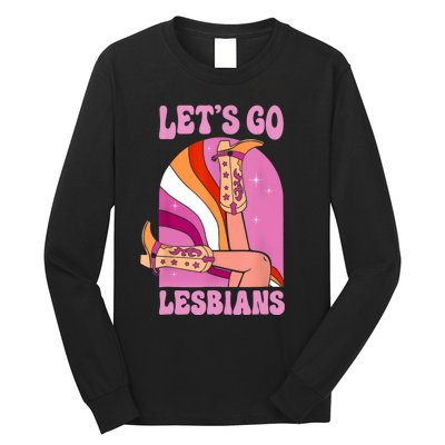 LetS Go Lesbians Lgbtq Lesbian Pride Month Cowgirl Long Sleeve Shirt