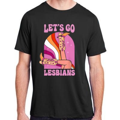 LetS Go Lesbians Lgbtq Lesbian Pride Month Cowgirl Adult ChromaSoft Performance T-Shirt