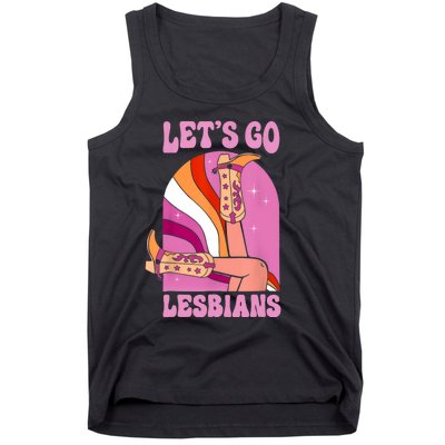 LetS Go Lesbians Lgbtq Lesbian Pride Month Cowgirl Tank Top