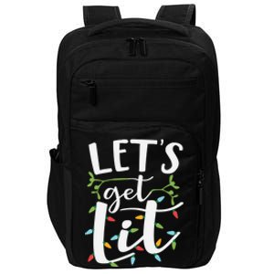 LetS Get Lit Christmas Lights Meaningful Gift Impact Tech Backpack