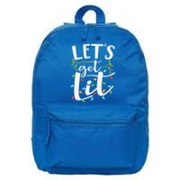 LetS Get Lit Christmas Lights Meaningful Gift 16 in Basic Backpack