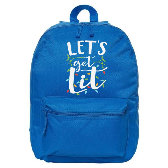 LetS Get Lit Christmas Lights Meaningful Gift 16 in Basic Backpack