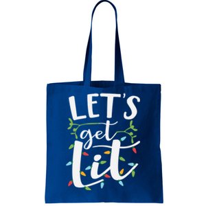 LetS Get Lit Christmas Lights Meaningful Gift Tote Bag