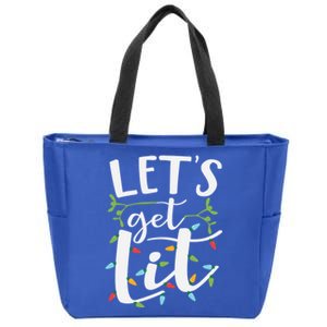 LetS Get Lit Christmas Lights Meaningful Gift Zip Tote Bag