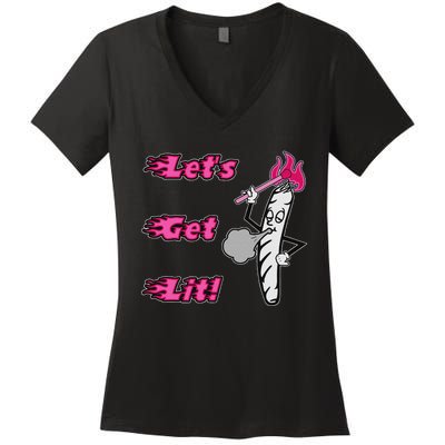 LetS Get Lit! Apparel Women's V-Neck T-Shirt