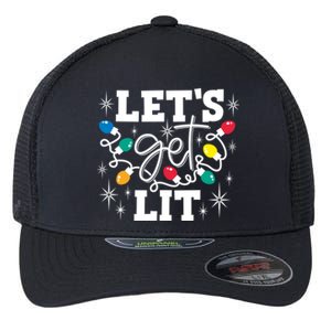 LetS Get Lit Christmas Lights Gift Flexfit Unipanel Trucker Cap