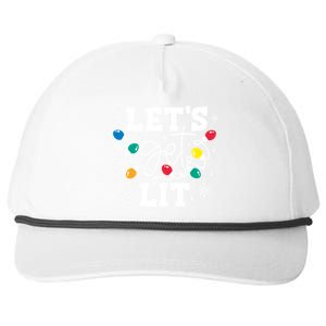 LetS Get Lit Christmas Lights Gift Snapback Five-Panel Rope Hat